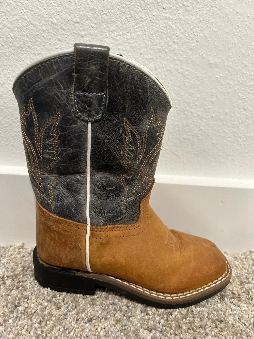 Cody James Kids Brown and Blue Western Zipper Boots